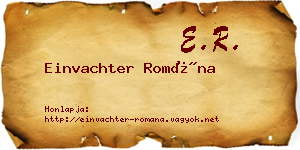 Einvachter Romána névjegykártya